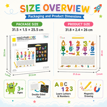 Double-Sided Magnetic Letter & Number Tracing Board Toy for Toddlers