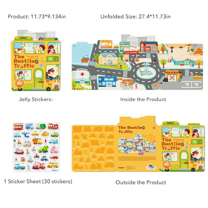 Mideer Reusable Jelly Sticker Set - The Bustling Traffic gift toy for kids in Kuwait