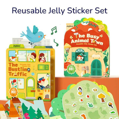 Mideer Reusable Jelly Sticker Set - The Bustling Traffic product details for kids in Kuwait