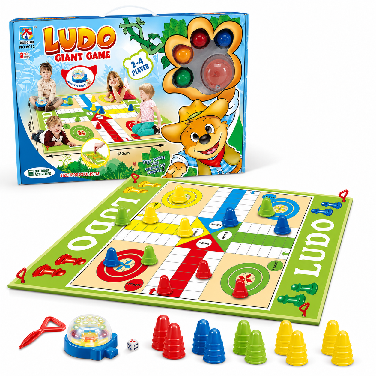 2-in-1 giant Ludo and Snakes and Ladders floor mat game with light for kids age 3+ in Kuwait