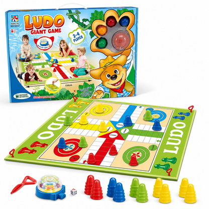 2-in-1 giant Ludo and Snakes and Ladders floor mat game with light for kids age 3+ in Kuwait