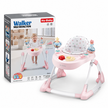 Pink Hu-Baby multifunction foldable baby walker with packaging box in Kuwait