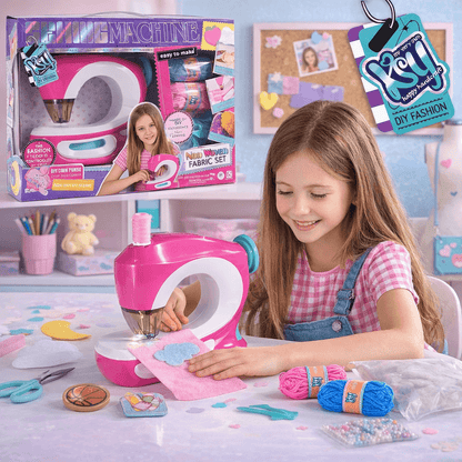 Kids sewing machine toy with accessories for young designers