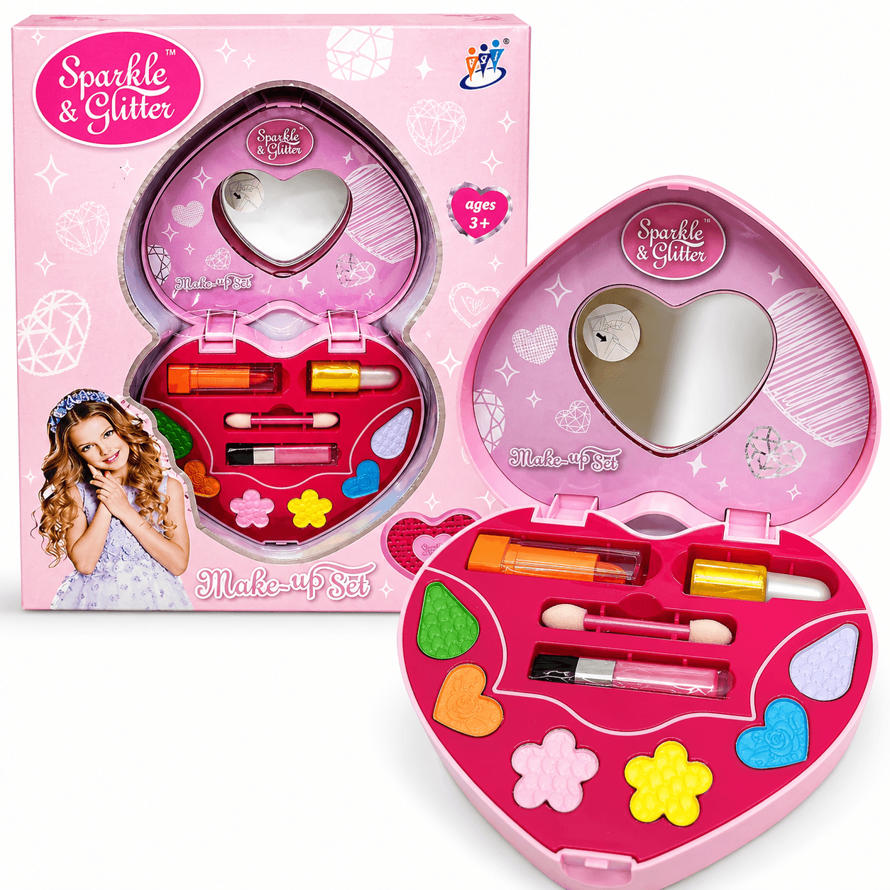 Sparkle And Glitter Makeup Set - Heart product details for kids in Kuwait