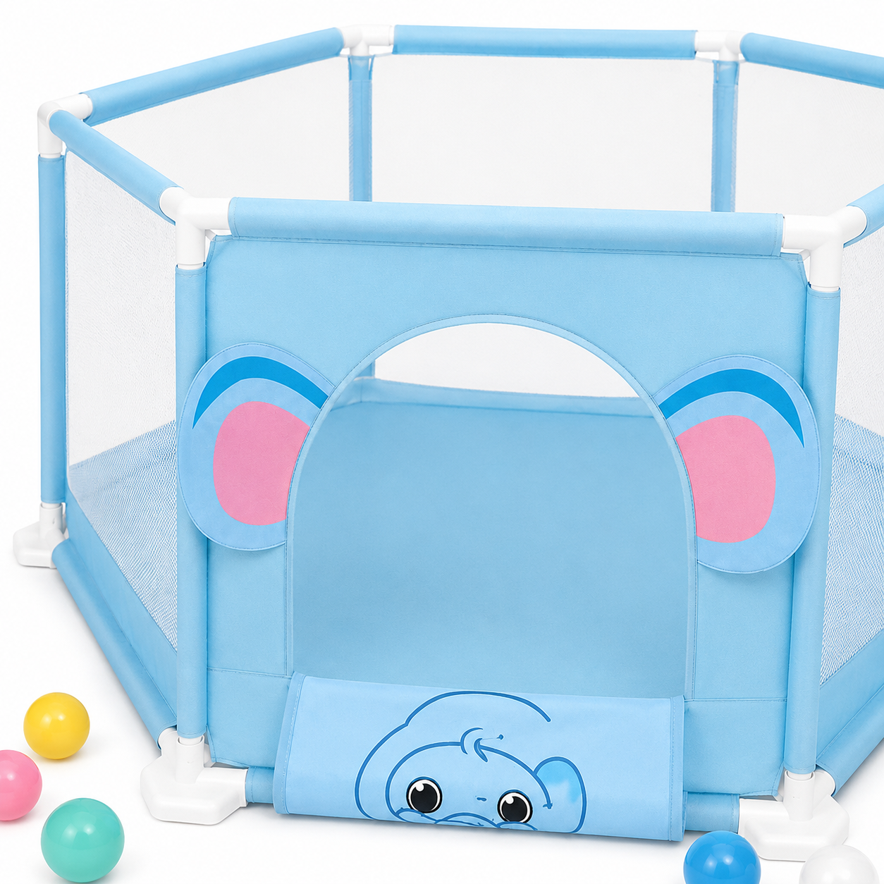 Elephant Baby Playpen with 30 Balls – Indoor Play Area