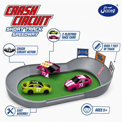 Figure Circuit Short Track Speedway electric race cars that crash and snap back together, toy in Kuwait