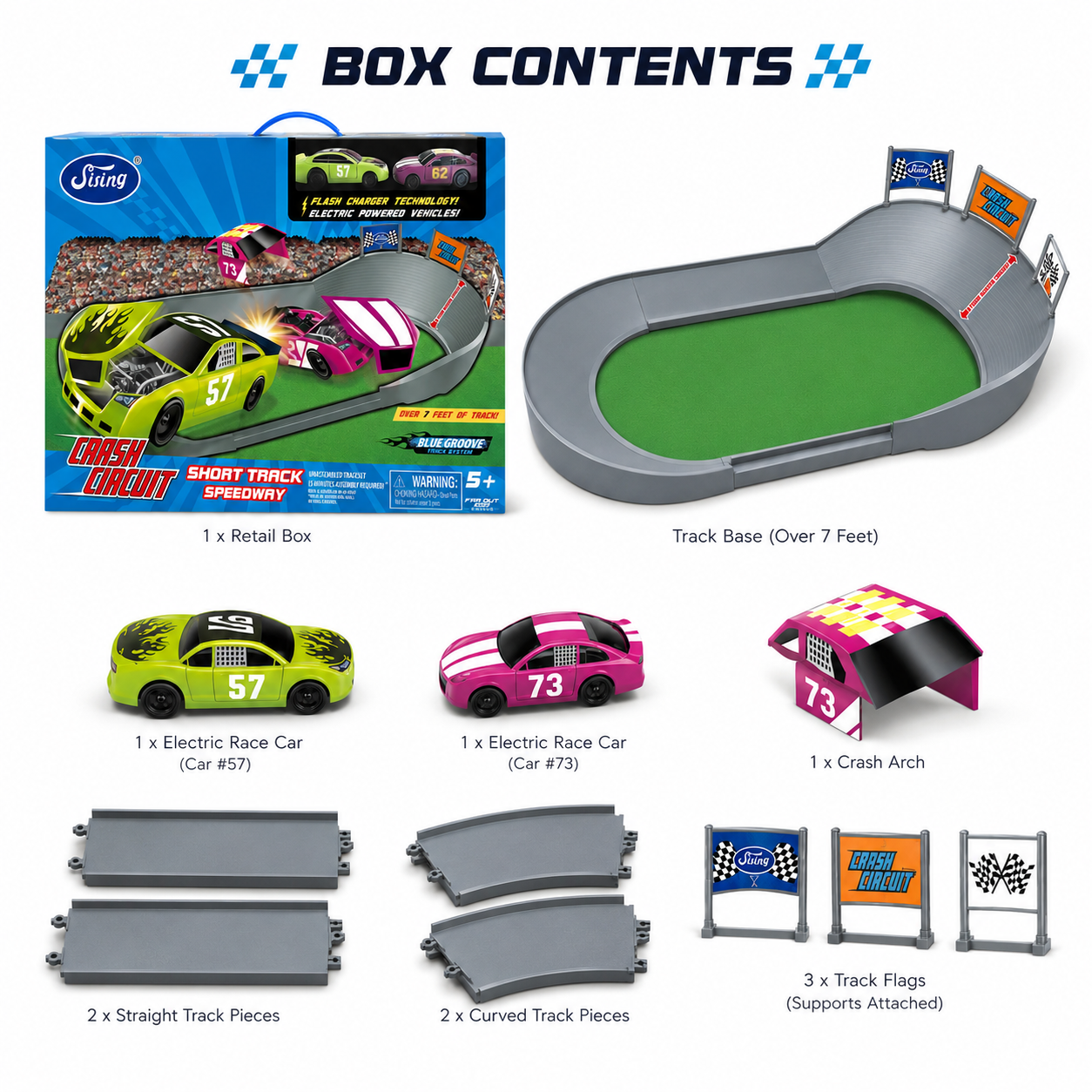 Figure Circuit Short Track Speedway O-shape track set for boys in Kuwait