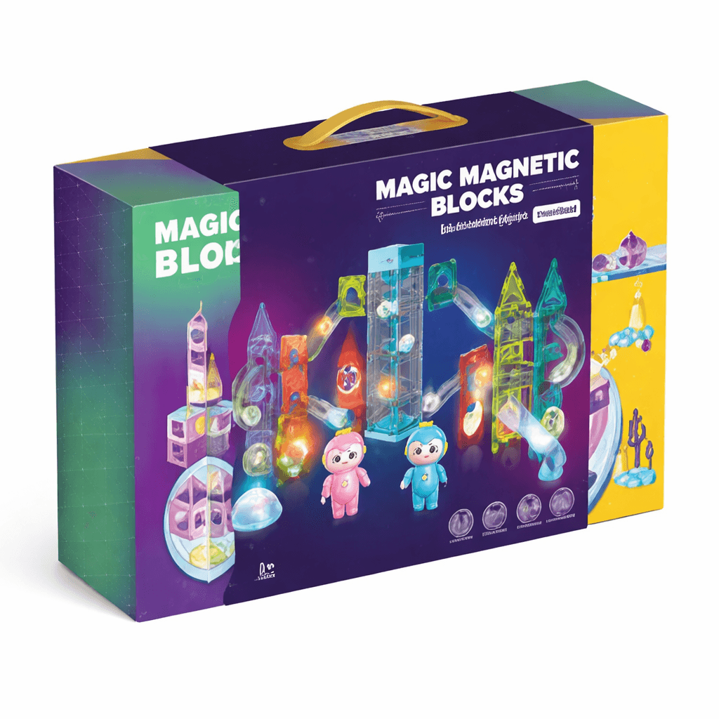 Magnetic Ball Track Building Blocks Electric Light Music 82 Pcs for kids in Kuwait