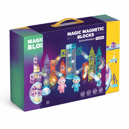 Magnetic Ball Track Building Blocks Electric Light Music 82 Pcs for kids in Kuwait