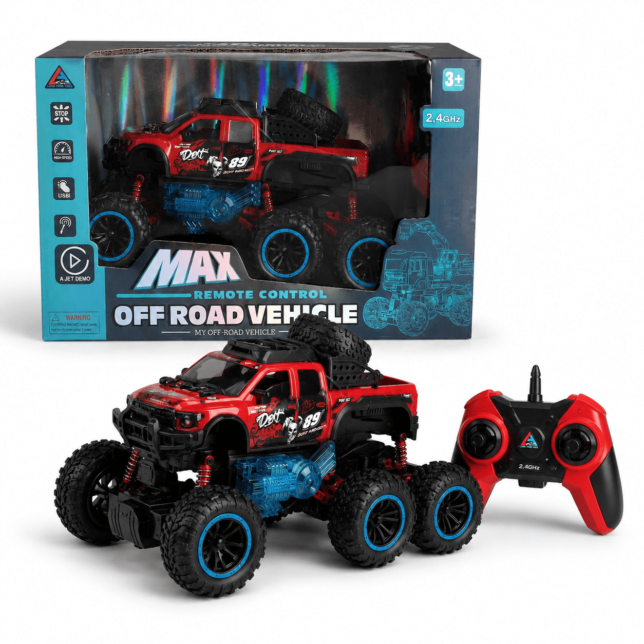 2.4G R/C Stunt Max Off-Road Car – Red for kids in Kuwait