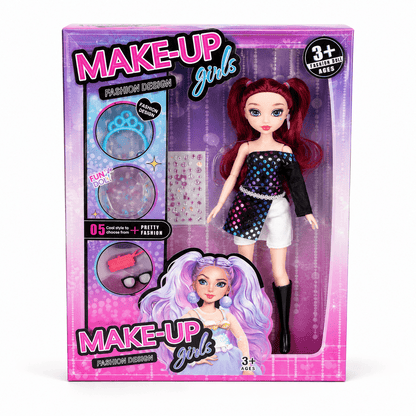10-Inch Fashion Doll with Makeup Set for Girls 3+ in Kuwait