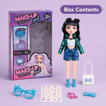 Fashion doll with makeup accessories, view 3