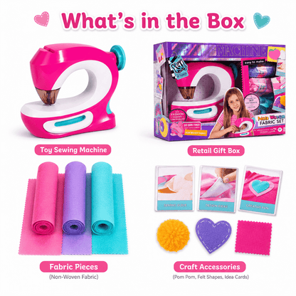 Kids sewing machine kit product packaging