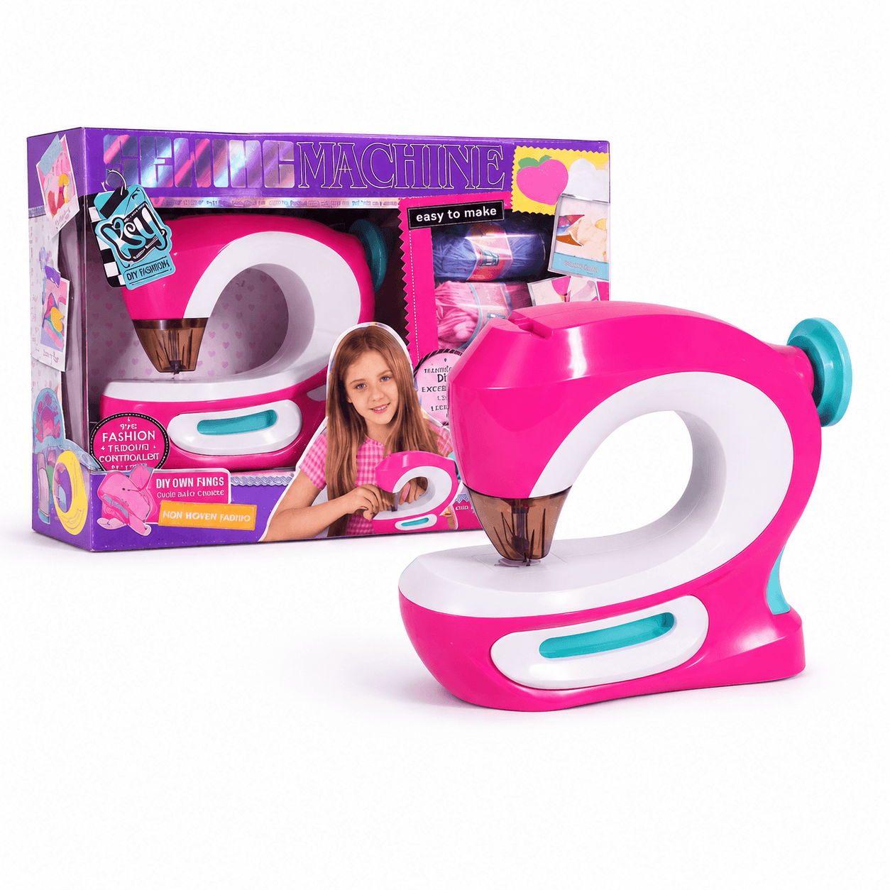 Kids sewing machine kit 18-piece DIY fashion toy set