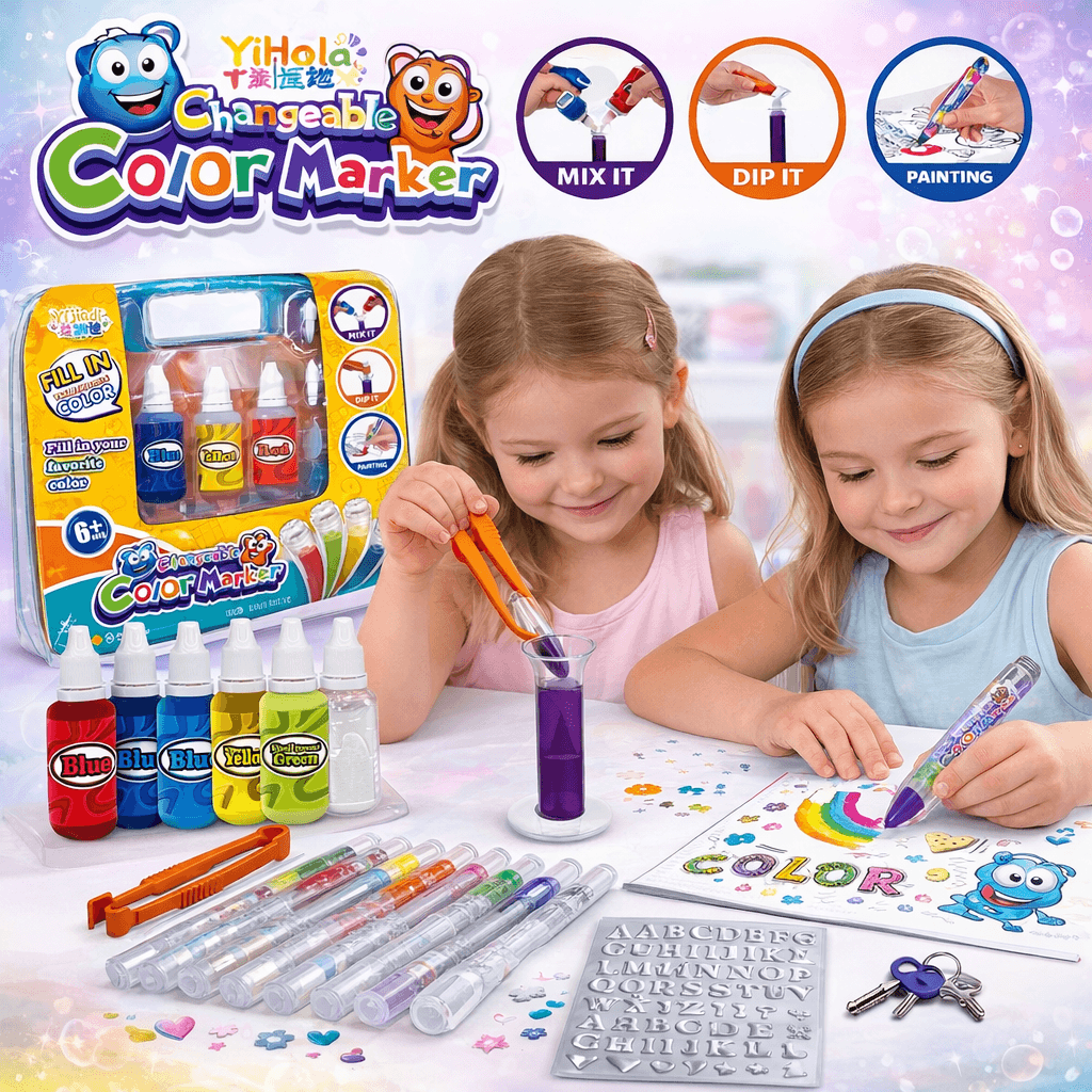 DIY Changeable Color Marker Set for Kids product details in Kuwait