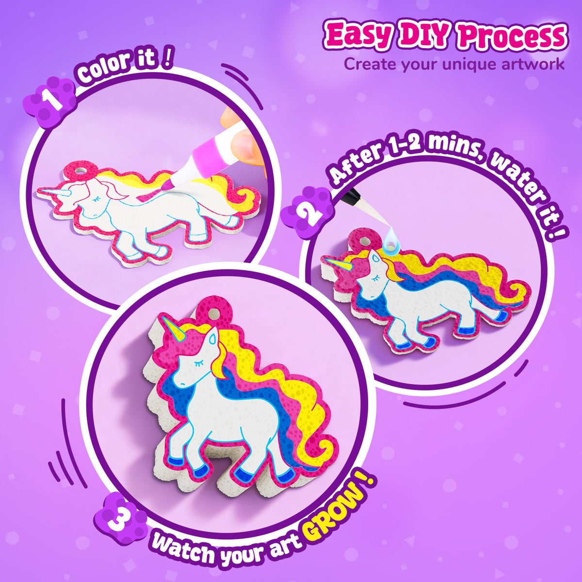 Unicorn 3D Foam Texture Painting Kit – DIY Craft Toy for Kids