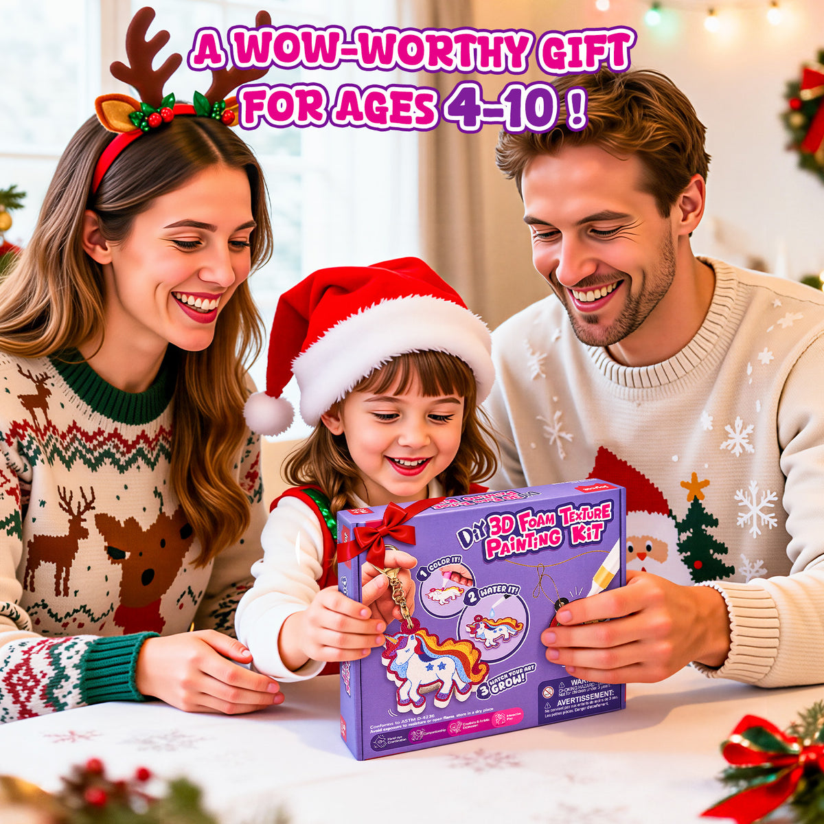 Unicorn 3D Foam Texture Painting Kit – DIY Craft Toy for Kids