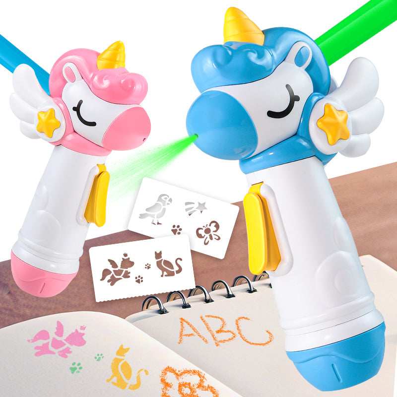 Airbrush Graffiti Kit - DIY Art & Craft Set Blue gift toy for kids in Kuwait