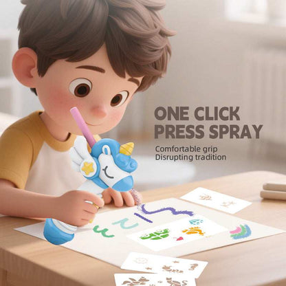 Airbrush Graffiti Kit - DIY Art & Craft Set Blue playtime toy for children in Kuwait