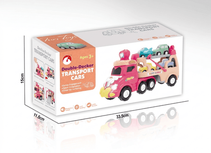 Double Decker Transport Cars And 1 Plane Set for kids in Kuwait