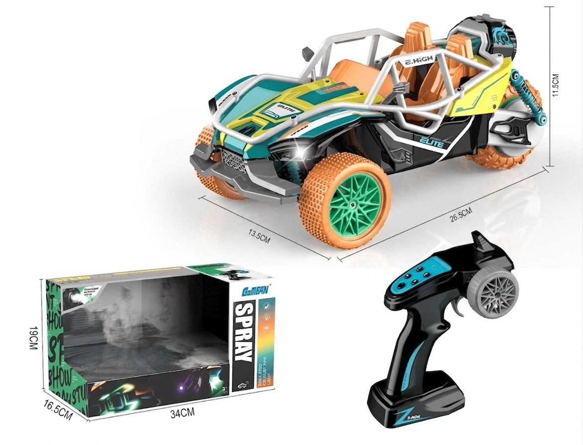 RC Spray Car With Light And Music - Orange product details for kids in Kuwait