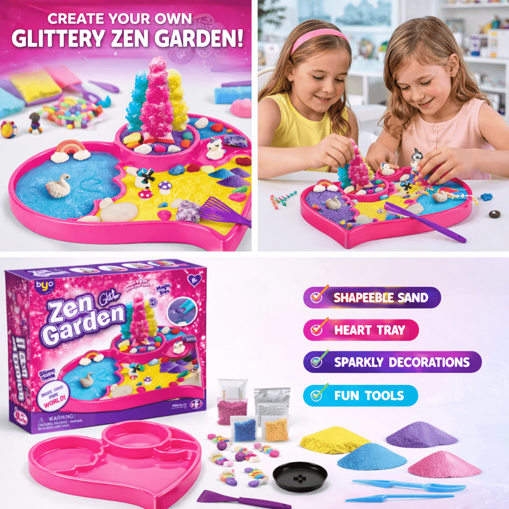 صورة مجموعة اصنعها بنفسك Crystal Growing Tree & Glitter Sو Garden مجموعة, حسية لعب Toy مع Mini Figures, إبداعية Arts & Crafts أنشطة للأعمال الفنية للأطفال