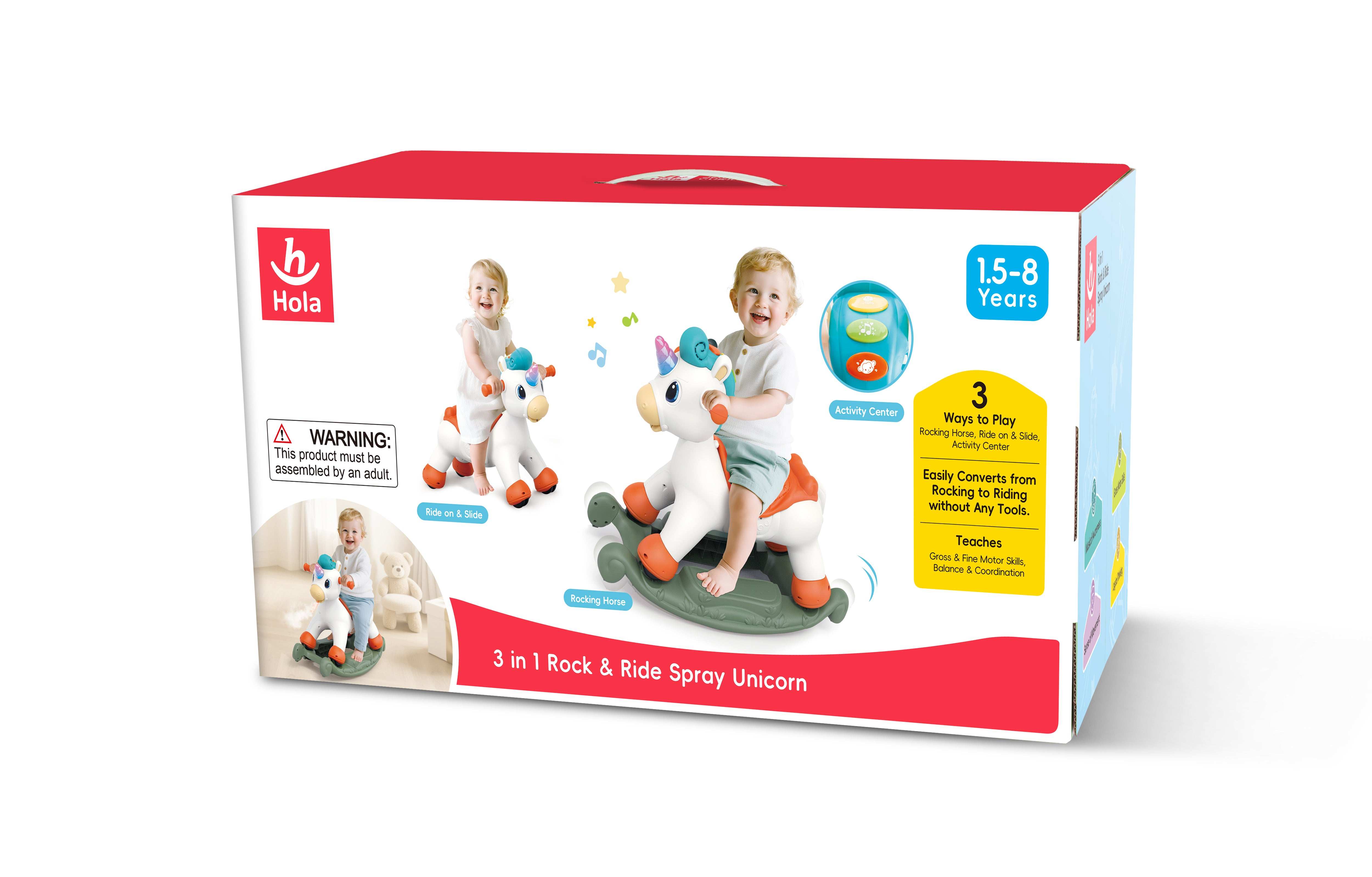 صورة لعبة Hola 3 I Rock & RideSpray يونيكورن للرضع والأطفال الصغار