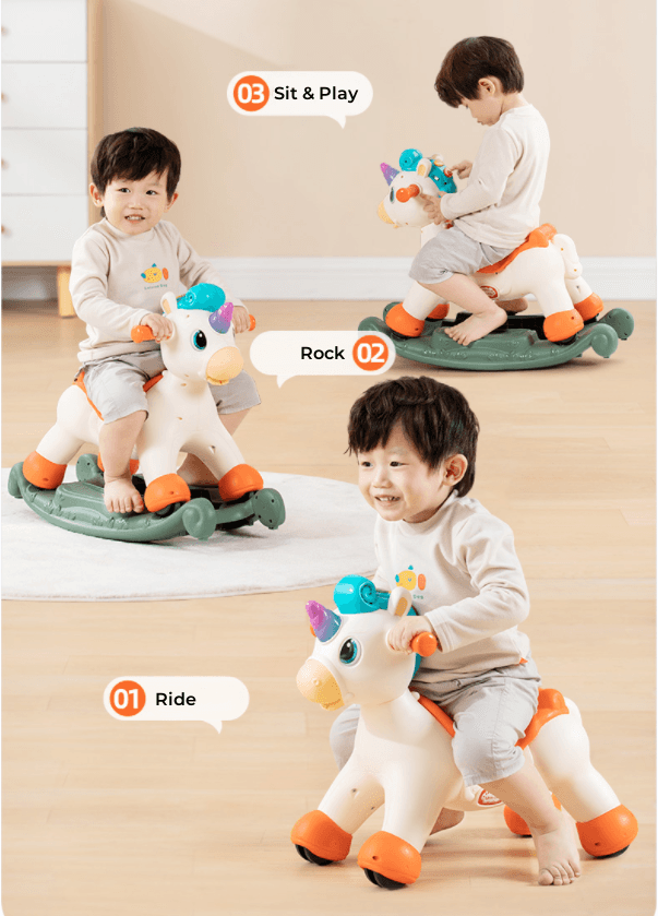 Hola 3 in I Rock & RideSpray Unicorn gift toy for kids in Kuwait