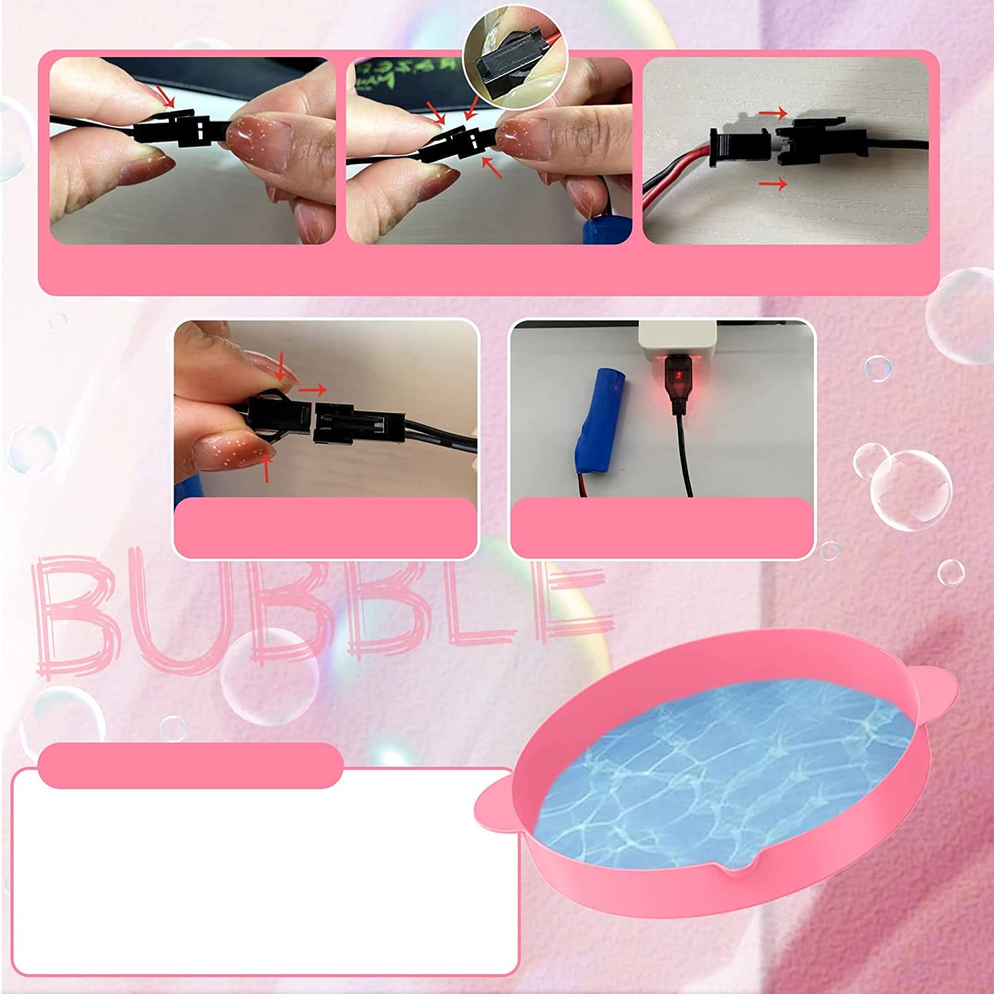 Bazooka Magic Light Bubble Machine 132 Hole- Pink