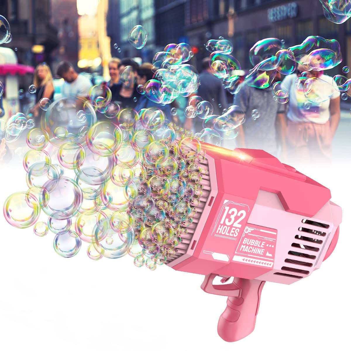 Bazooka Magic Light Bubble Machine 132 Hole- Pink