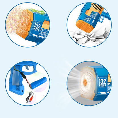 Bazooka Magic Light Bubble Machine 132 Hole - Blue