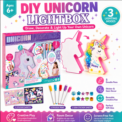 Paint Your Own Unicorn Lamp Kit – DIY Art Craft Toy for Kids