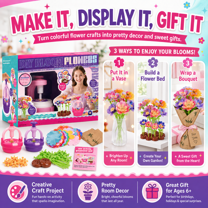 DIY Fabric Flower Bouquet Craft Kit for Girls – Arts & Crafts Toy
