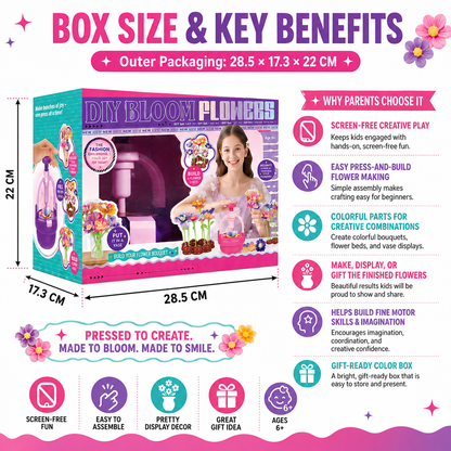 DIY Fabric Flower Bouquet Craft Kit for Girls – Arts & Crafts Toy