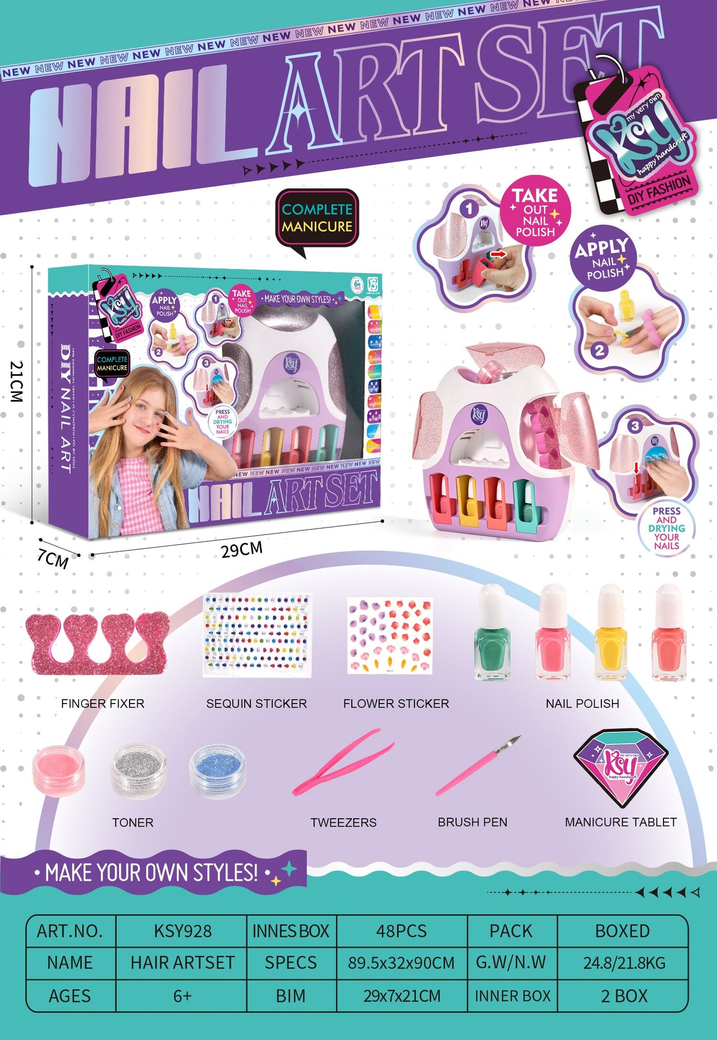 Nail Art Kit Set For Kids