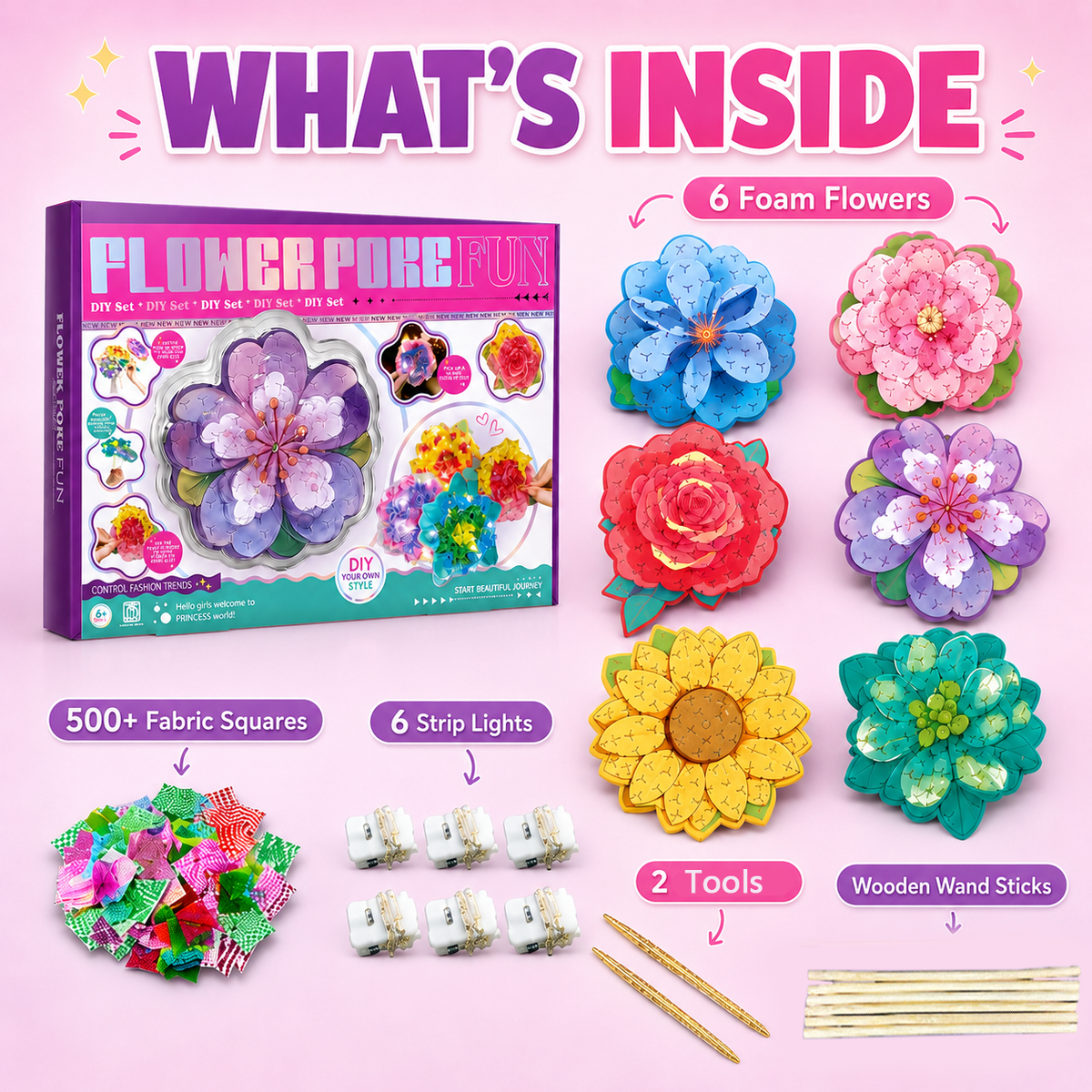 DIY Push-In Flower Bouquet Craft Kit – Arts & Crafts Toy for Kids