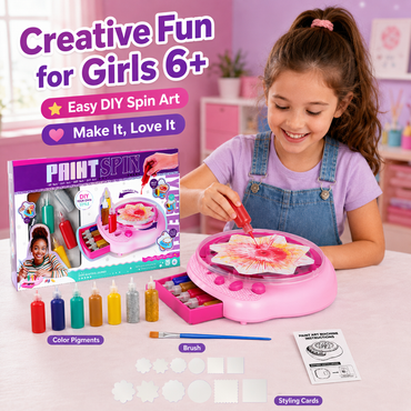 Spin Art Machine – Paint Spinner Craft Kit Toy for Kids