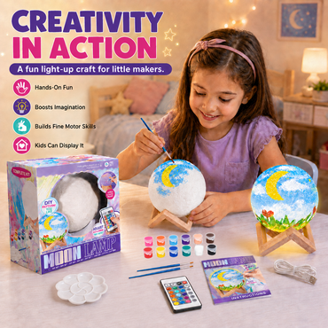Paint Your Own Moon Lamp Kit – USB Rechargeable DIY Craft Toy for Kids