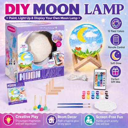 Paint Your Own Moon Lamp Kit – USB Rechargeable DIY Craft Toy for Kids