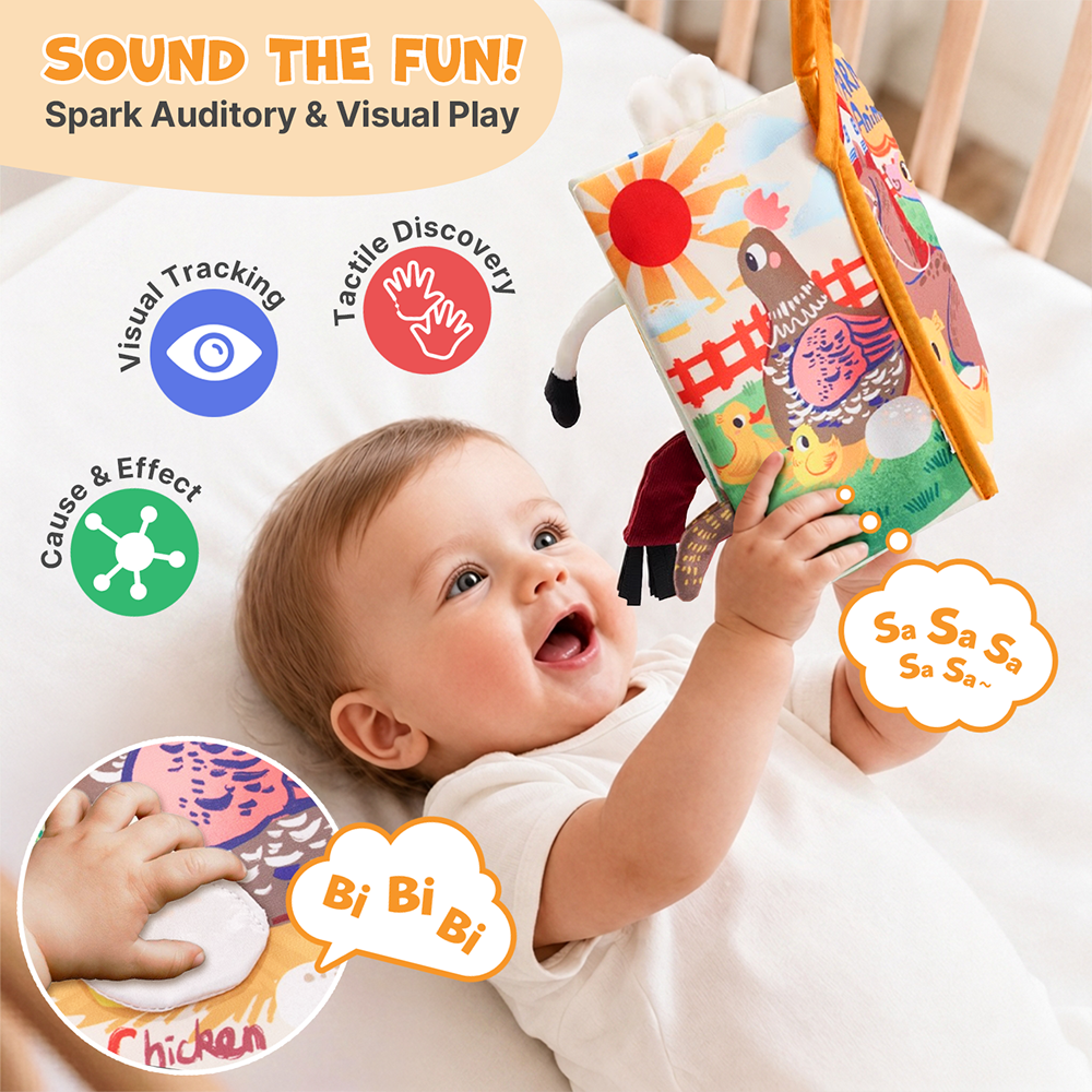 Baby Sensory Toy Gift Set – Rattles, Teethers & Cloth Book
