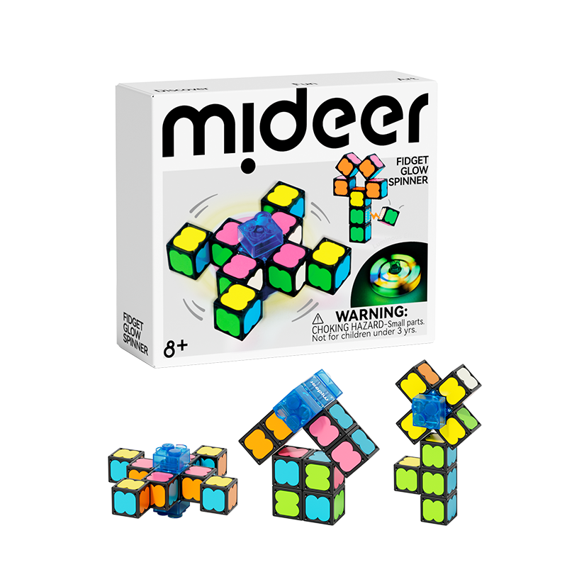 Mideer Glow Fidget Spinner & Building Set – STEM Toy for Kids