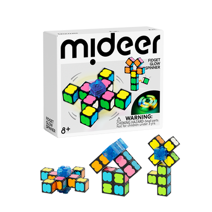 Mideer Glow Fidget Spinner & Building Set – STEM Toy for Kids