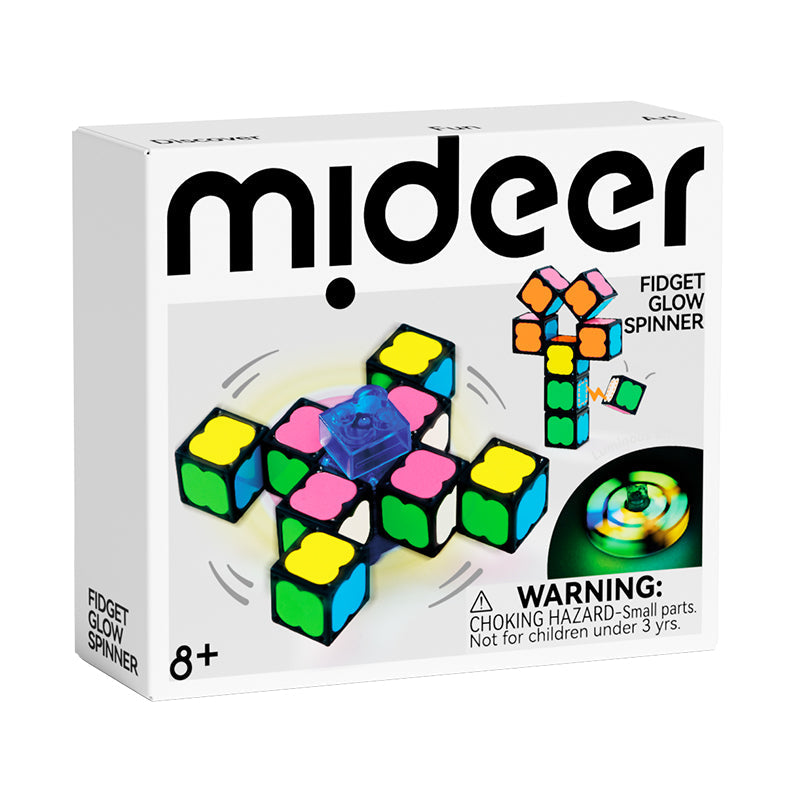 Glowing fidget toy creating colorful light pattern