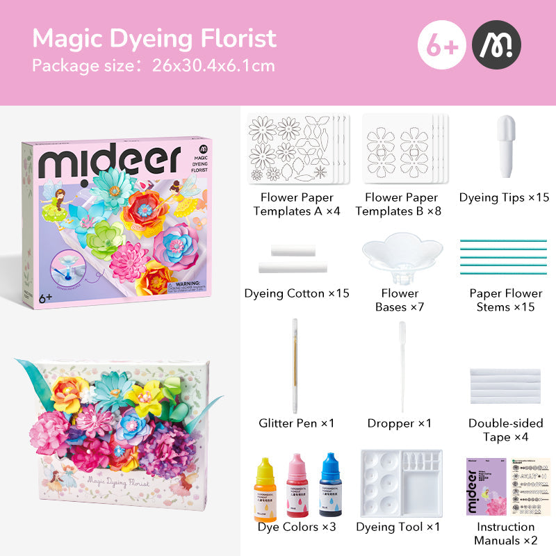 Absorption paper technique creating vibrant dyed flower designs