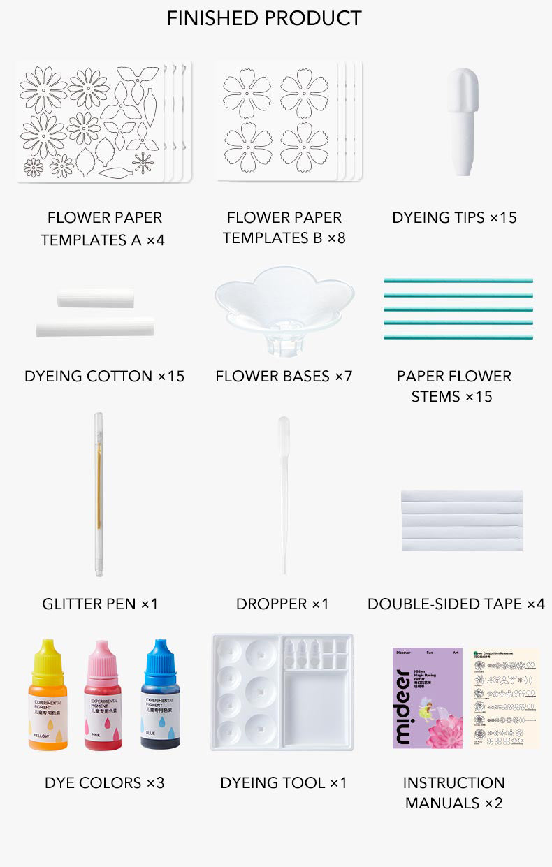 Mideer Magic Dyeing Florist Craft Kit – STEM Art Toy for Kids