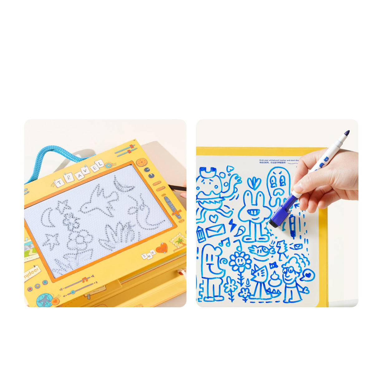 Scene creation stickers and repositionable activity pieces included