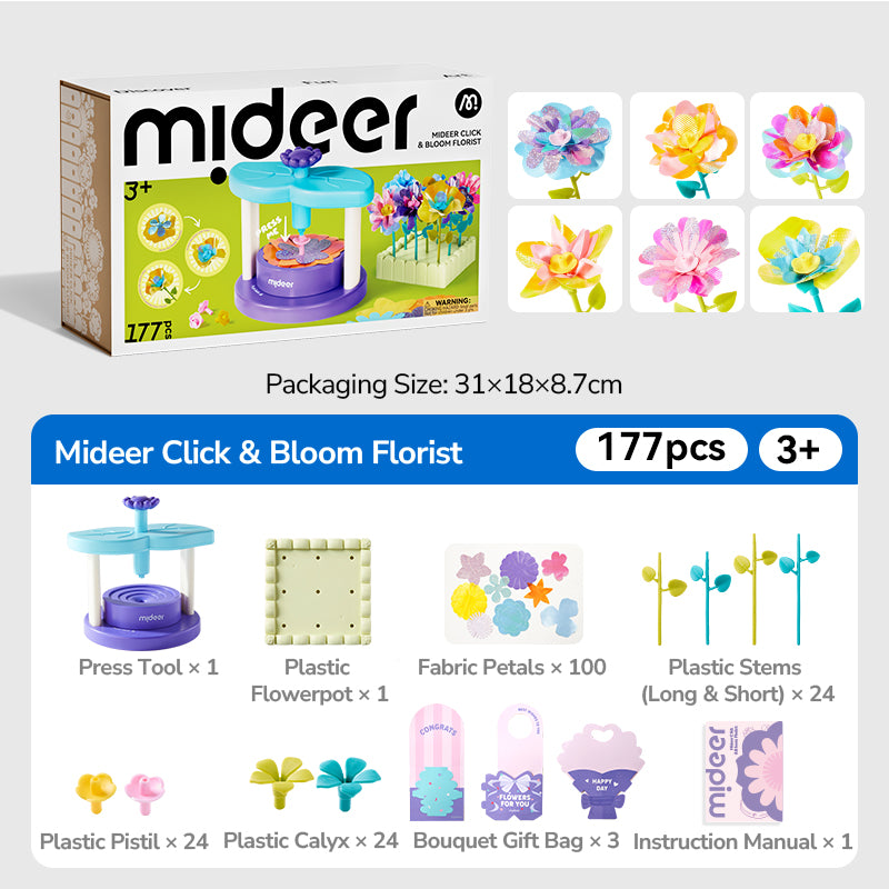 Mideer Click & Bloom Florist Playset – Pretend Play Toy for Kids