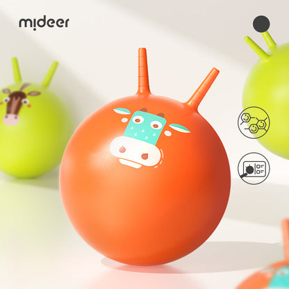 Toddler riding bouncing toy with secure handles for stability