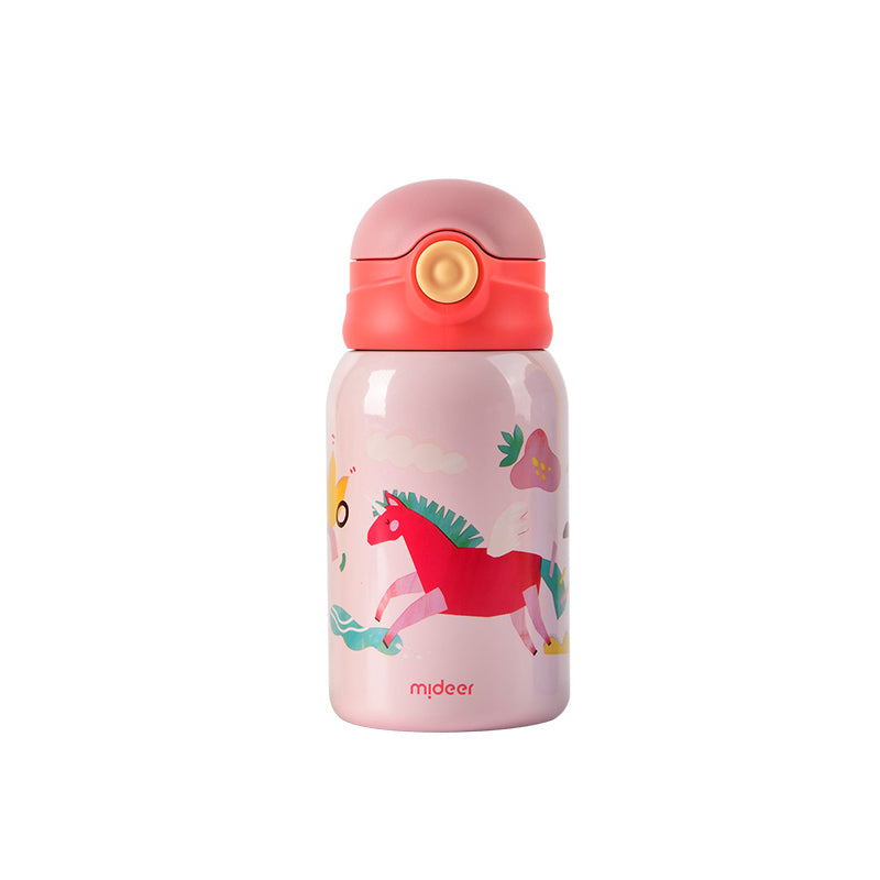 Mideer Vacuum Insulted Bottle Unicorn - Pink 450ml