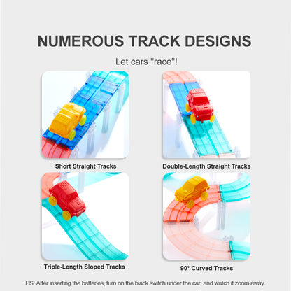 Train piece on completed magnetic track circuit - interactive STEM play